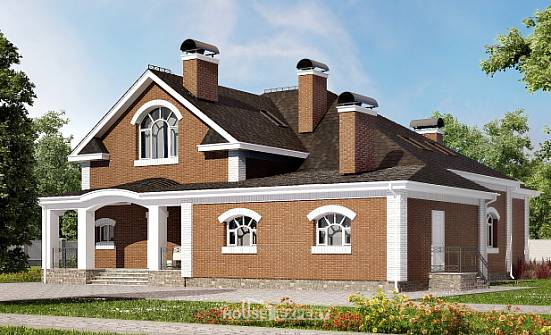 400-003-П Проект двухэтажного дома мансардой, красивый дом из керамзитобетонных блоков Гудермес | Проекты домов от House Expert