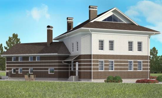410-001-П Проект двухэтажного дома, гараж, классический загородный дом из кирпича Гудермес | Проекты домов от House Expert