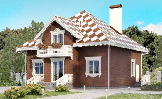 155-003-Л Проект двухэтажного дома с мансардой и гаражом, красивый загородный дом из твинблока Грозный | Проекты домов от House Expert