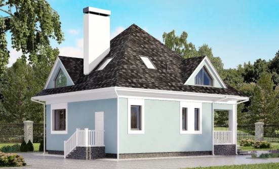 110-001-Л Проект двухэтажного дома мансардой, уютный загородный дом из блока Грозный | Проекты домов от House Expert