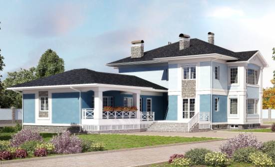 620-001-П Проект трехэтажного дома и гаражом, современный загородный дом из твинблока Грозный | Проекты домов от House Expert