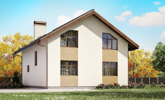 170-002-П Проект двухэтажного дома мансардой, небольшой домик из поризованных блоков Гудермес | Проекты домов от House Expert