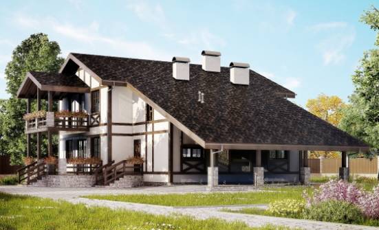 250-002-Л Проект двухэтажного дома мансардой, гараж, красивый загородный дом из кирпича Гудермес | Проекты домов от House Expert