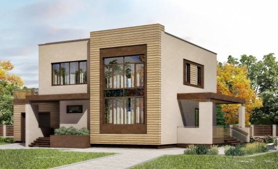 220-003-Л Проект двухэтажного дома и гаражом, красивый домик из арболита Грозный | Проекты домов от House Expert