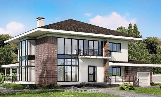 275-002-П Проект двухэтажного дома и гаражом, современный дом из кирпича Гудермес | Проекты домов от House Expert