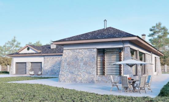 280-004-Л Проект одноэтажного дома, гараж, красивый загородный дом из поризованных блоков Грозный | Проекты домов от House Expert