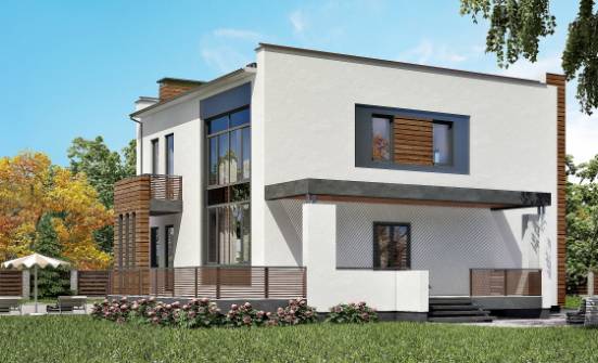 220-003-П Проект двухэтажного дома, гараж, красивый коттедж из поризованных блоков Гудермес | Проекты домов от House Expert