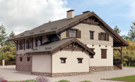 255-002-П Проект двухэтажного дома мансардный этаж и гаражом, большой домик из теплоблока Грозный | Проекты домов от House Expert