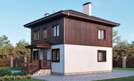100-006-Л Проект двухэтажного дома, компактный загородный дом из керамзитобетонных блоков Грозный | Проекты домов от House Expert