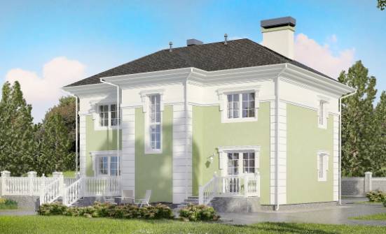 155-005-П Проект двухэтажного дома, бюджетный дом из пеноблока Гудермес | Проекты домов от House Expert