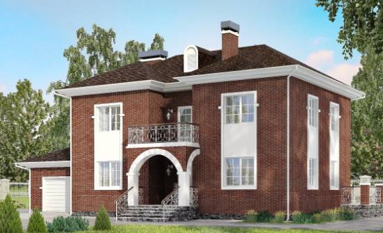 180-006-Л Проект двухэтажного дома, гараж, красивый коттедж из кирпича Грозный | Проекты домов от House Expert