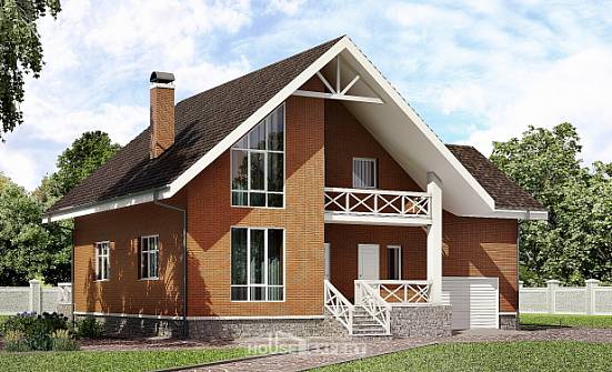 215-001-П Проект двухэтажного дома мансардой, гараж, красивый дом из поризованных блоков Гудермес | Проекты домов от House Expert