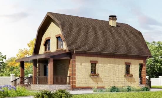 130-005-Л Проект двухэтажного дома мансардой, современный коттедж из керамзитобетонных блоков Грозный | Проекты домов от House Expert