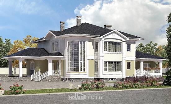 620-001-Л Проект трехэтажного дома и гаражом, красивый коттедж из бризолита Гудермес | Проекты домов от House Expert