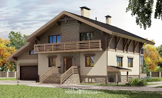 420-001-Л Проект трехэтажного дома мансардой, гараж, огромный домик из кирпича Грозный | Проекты домов от House Expert