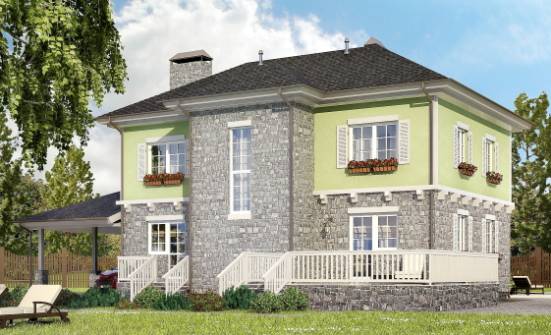 155-006-П Проект двухэтажного дома, гараж, доступный домик из керамзитобетонных блоков Гудермес | Проекты домов от House Expert