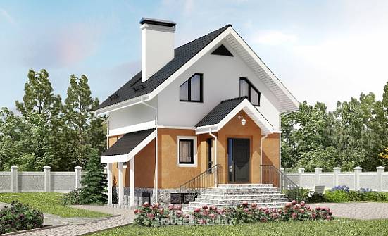 100-005-Л Проект трехэтажного дома с мансардным этажом, доступный домик из твинблока Грозный | Проекты домов от House Expert