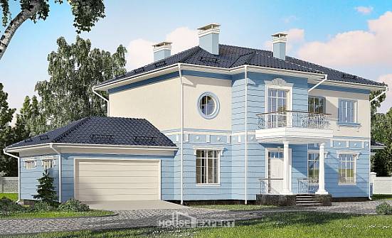 285-003-Л Проект двухэтажного дома, гараж, красивый дом из кирпича Грозный | Проекты домов от House Expert