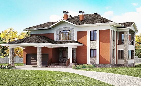 400-002-Л Проект двухэтажного дома, гараж, уютный коттедж из кирпича Грозный | Проекты домов от House Expert
