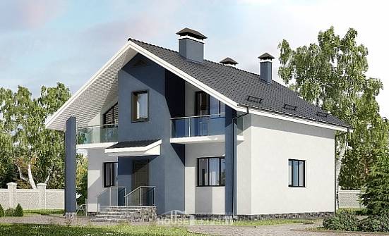 150-005-П Проект двухэтажного дома мансардный этаж, скромный дом из арболита Грозный | Проекты домов от House Expert
