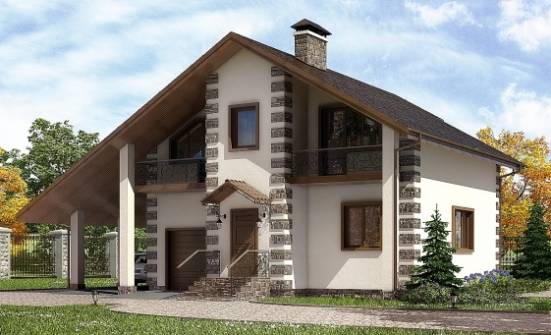 150-003-Л Проект двухэтажного дома с мансардой, гараж, доступный коттедж из дерева Грозный | Проекты домов от House Expert