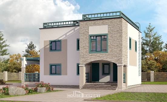 150-010-П Проект двухэтажного дома, простой коттедж из кирпича Гудермес | Проекты домов от House Expert