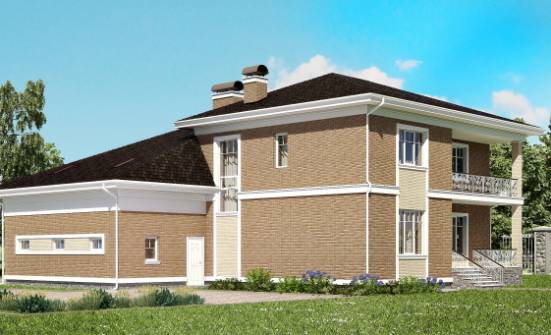 335-002-П Проект двухэтажного дома, гараж, огромный дом из кирпича Грозный | Проекты домов от House Expert