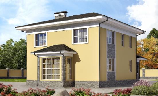 155-011-Л Проект двухэтажного дома, скромный коттедж из твинблока Гудермес | Проекты домов от House Expert