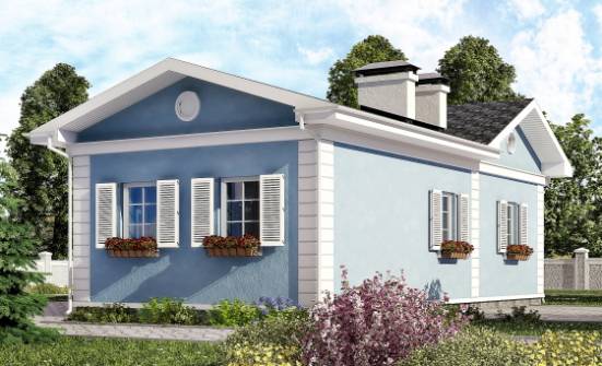 090-004-П Проект одноэтажного дома, небольшой домик из твинблока Грозный | Проекты одноэтажных домов от House Expert