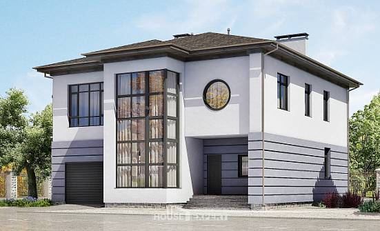 300-006-Л Проект двухэтажного дома и гаражом, огромный домик из кирпича Гудермес | Проекты домов от House Expert