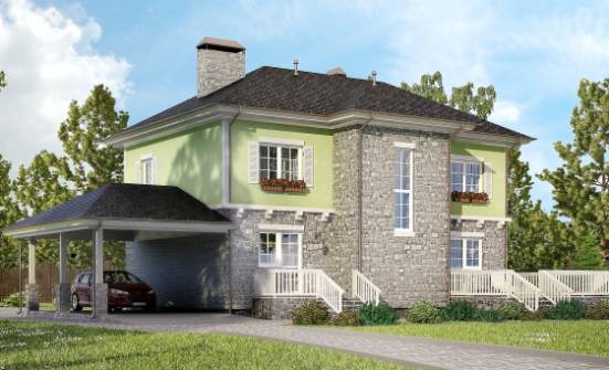155-006-П Проект двухэтажного дома, гараж, доступный домик из керамзитобетонных блоков Гудермес | Проекты домов от House Expert