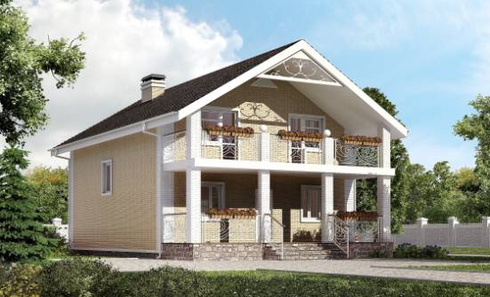 150-007-Л Проект двухэтажного дома мансардой, недорогой домик из блока Гудермес | Проекты домов от House Expert