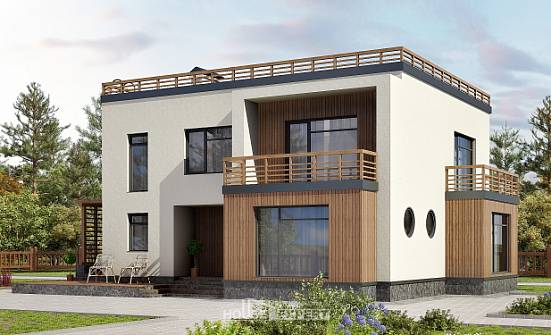215-002-Л Проект двухэтажного дома, красивый домик из поризованных блоков Гудермес | Проекты домов от House Expert