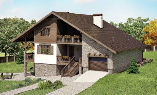 300-003-П Проект трехэтажного дома мансардный этаж, гараж, красивый загородный дом из кирпича Грозный | Проекты домов от House Expert