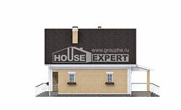 130-004-П Проект двухэтажного дома с мансардой, недорогой домик из керамзитобетонных блоков Гудермес, House Expert