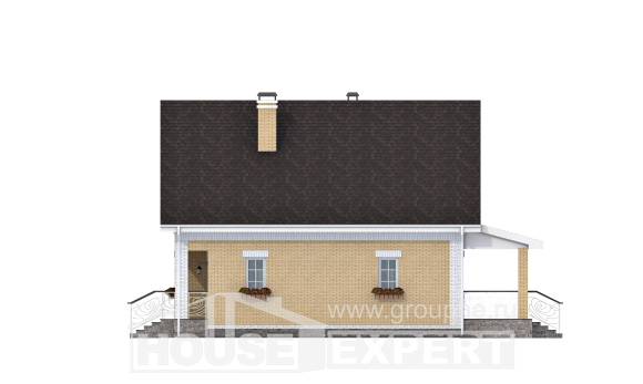 130-004-П Проект двухэтажного дома мансардный этаж, уютный коттедж из твинблока, Гудермес