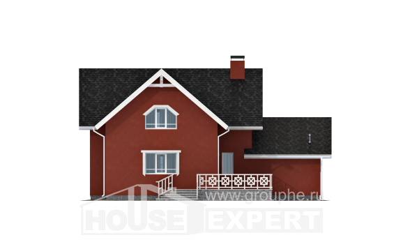 180-013-Л Проект двухэтажного дома с мансардой, гараж, компактный коттедж из твинблока, Грозный