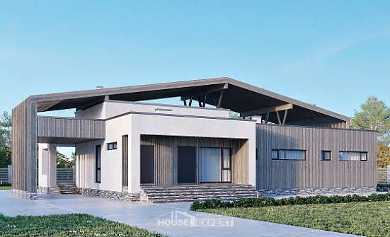 170-011-Л Проект одноэтажного дома, скромный дом из кирпича Гудермес | Проекты домов от House Expert