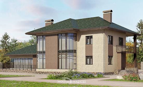 305-003-П Проект двухэтажного дома, уютный домик из блока Грозный | Проекты домов от House Expert
