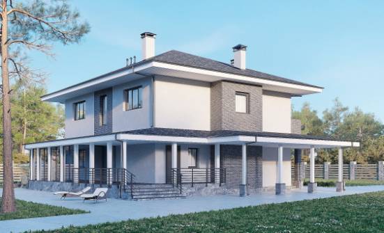 250-004-Л Проект двухэтажного дома, красивый загородный дом из газосиликатных блоков Гудермес | Проекты домов от House Expert
