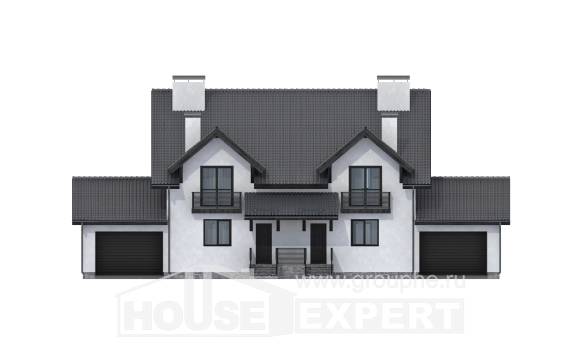 290-003-П Проект двухэтажного дома мансардный этаж, уютный загородный дом из твинблока Гудермес, House Expert