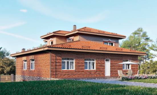 380-002-Л Проект трехэтажного дома и гаражом, красивый коттедж из кирпича, Грозный
