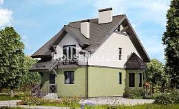 120-003-П Проект двухэтажного дома с мансардой, красивый коттедж из твинблока Гудермес, House Expert