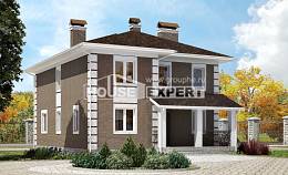 185-002-П Проект двухэтажного дома, скромный домик из газосиликатных блоков Гудермес, House Expert