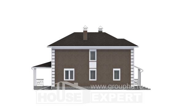 185-002-П Проект двухэтажного дома, уютный дом из блока Гудермес, House Expert