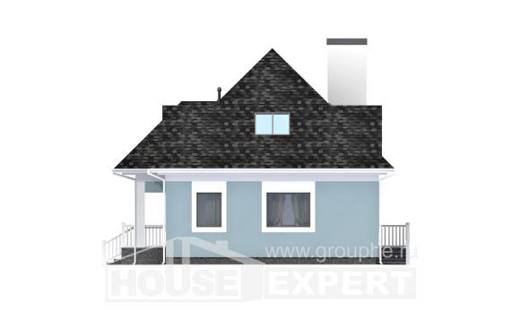 110-001-Л Проект двухэтажного дома с мансардным этажом, скромный дом из газобетона Гудермес, House Expert