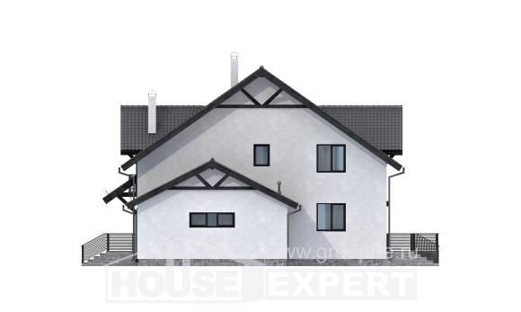 290-003-П Проект двухэтажного дома мансардой, просторный коттедж из поризованных блоков Гудермес, House Expert