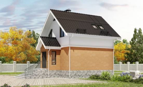 100-005-Л Проект трехэтажного дома с мансардой, красивый коттедж из газобетона Грозный | Проекты домов от House Expert