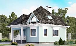110-001-Л Проект двухэтажного дома с мансардой, бюджетный дом из арболита Грозный, House Expert