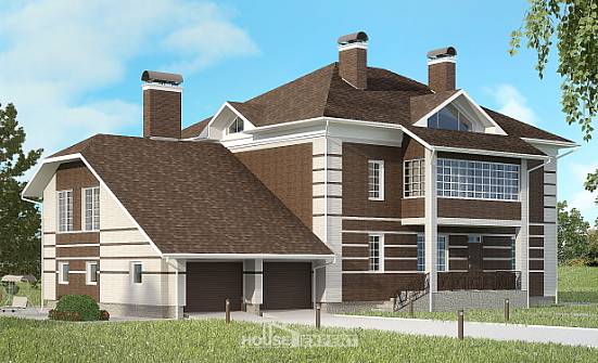 505-002-Л Проект трехэтажного дома и гаражом, красивый дом из кирпича Грозный | Проекты домов от House Expert
